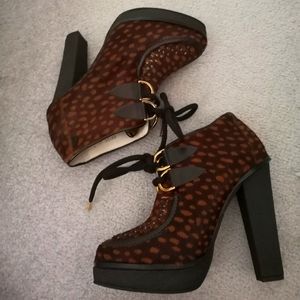Platform Pony Hair Booties from bstore